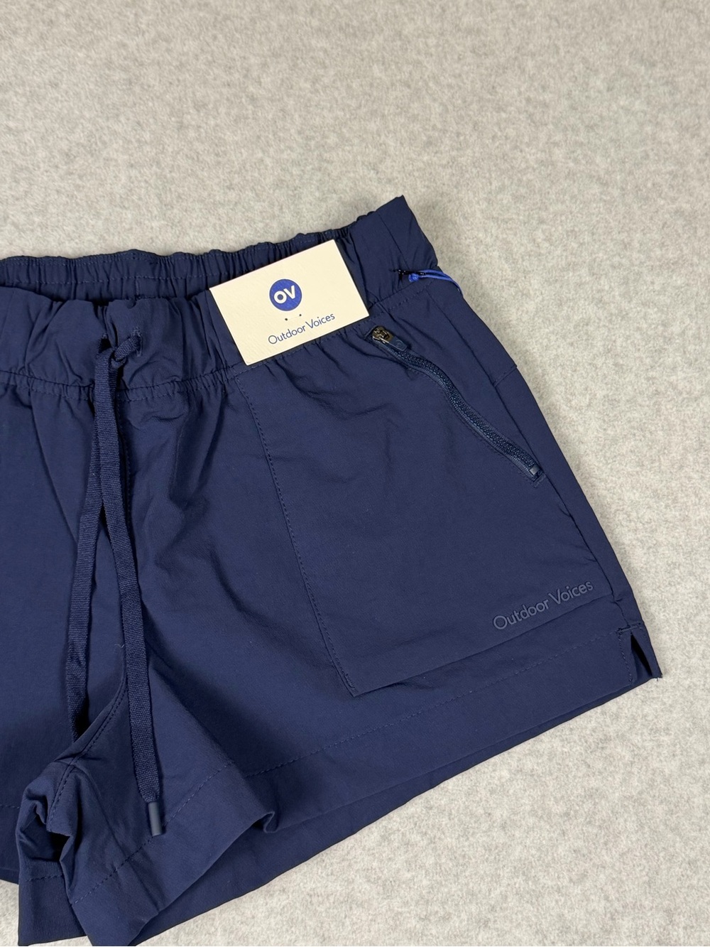 Outdoor Voices Navy Elastic Waist Athletic Shorts - Picture 2 of 10